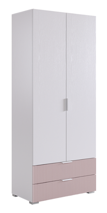 Шкаф двухдверный Зефир 108.01 (белое дерево/пудра розовая (эмаль)) в Петрозаводске - изображение