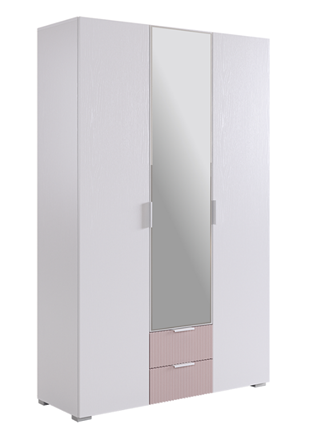 Шкаф трехдверный Зефир 109.02 (белое дерево/пудра розовая (эмаль)) в Петрозаводске - изображение