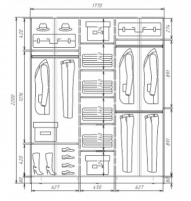 Шкаф-купе 3-дверный Хит-22-18-777-20, Абстракция №4 Белый в Петрозаводске - изображение 2