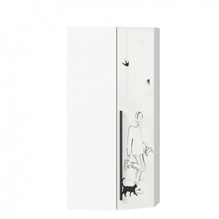 Шкаф распашной угловой Джоли 45 ЛД 535.030, Серый шелк в Петрозаводске - изображение