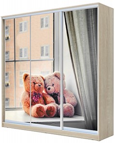 Детский шкаф Хит-23-18/2-777-26, Мишки на окне Дуб сонома в Петрозаводске