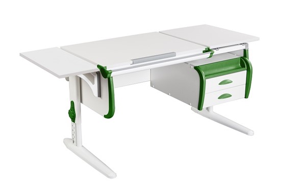 Детский стол-трансформер 1/75-40 (СУТ.25) + Polka_b 1/550 + Tumba 3 белый/белый/Зеленый в Петрозаводске - изображение