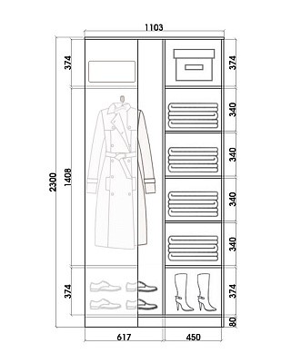 Шкаф угловой 2400х1103, ХИТ У-24-4-66-09, орнамент, 2 зеркалами, Дуб Сонома в Петрозаводске - изображение 2