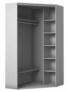 Угловой шкаф с зеркалом, 2200х1103, ХИТ У-22-4-15, шимо темный в Петрозаводске - предосмотр 1