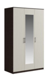 Шкаф 3 двери Светлана, с зеркалом, венге/дуб молочный в Петрозаводске - предосмотр