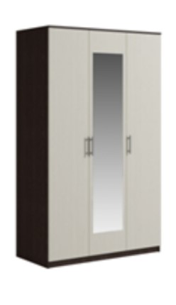Шкаф 3 двери Светлана, с зеркалом, венге/дуб молочный в Петрозаводске - изображение