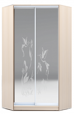 Шкаф 2300х1103, ХИТ У-23-4-66-03, колибри, 2 зеркала, дуб млечный в Петрозаводске - изображение