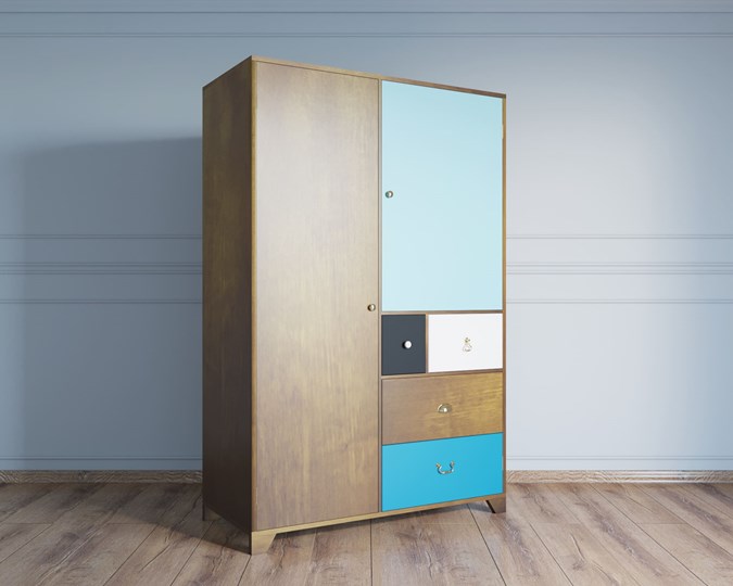 Шкаф двухстворчатый Aquarelle с ящиками (RE-45) в Петрозаводске - изображение 1