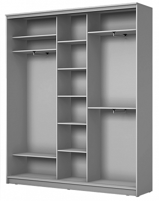 Шкаф 3-х дверный 2400х1770х420 три зеркала, Бабочки ХИТ 24-4-18-656-05 Белая Шагрень в Петрозаводске - изображение 1