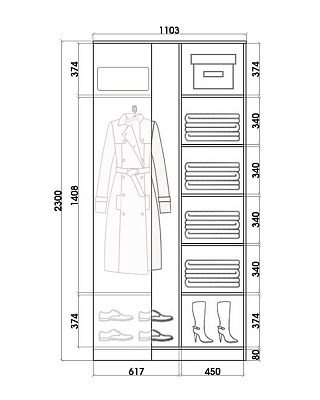 Шкаф угловой 2300х1103, ХИТ У-23-4-66-01, цапля, 2 зеркала, белая шагрень в Петрозаводске - изображение 2