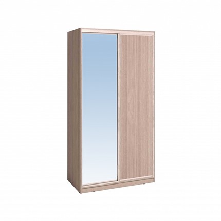 Шкаф 2-х дверный 1200 Домашний Зеркало/ЛДСП, Ясень шимо светлый в Петрозаводске - изображение