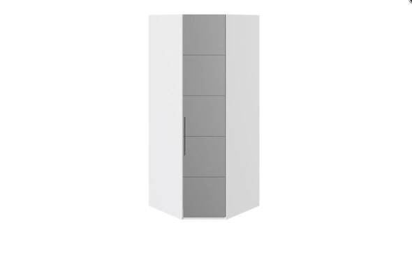 Шкаф угловой Наоми с зеркальной правой дверью, цвет Белый глянец СМ-208.07.07 R в Петрозаводске - изображение