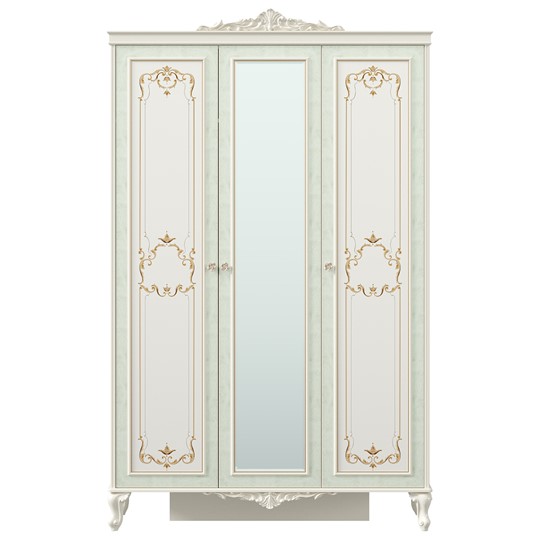 Шкаф 3-х дверный с зеркалом Луиза (Алебастр) ЛД 665.074.000 в Петрозаводске - изображение 1