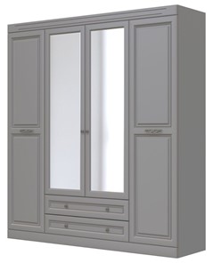 Шкаф четырехдверный в спальню Олимп ШР-4 (антрацит) 2 зеркала в Петрозаводске - предосмотр