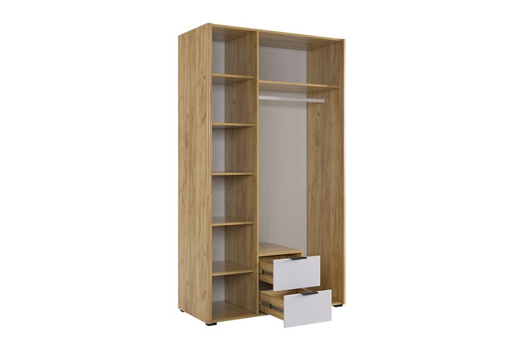 Шкаф для одежды трехдверный с ящиками Адам, дуб крафт золотой/белое дерево в Петрозаводске - изображение 2