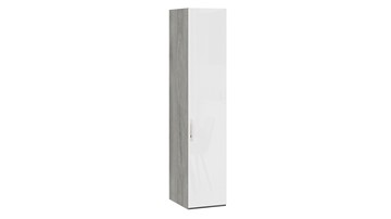 Шкаф для белья Эмбер СМ-348.07.001 (Дуб Гамильтон/Белый глянец) в Петрозаводске