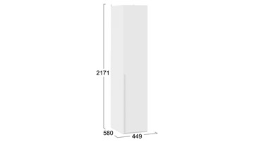 Шкаф одностворчатый Порто (580) СМ-393.07.001 (Белый жемчуг/Белый софт) в Петрозаводске - предосмотр 3