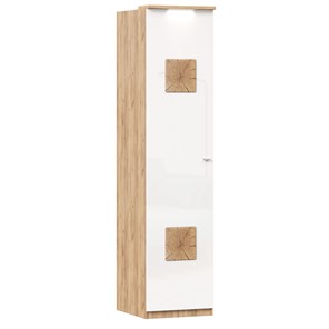 Шкаф одностворчатый с декор. накладками Фиджи 659.225, белый в Петрозаводске - предосмотр