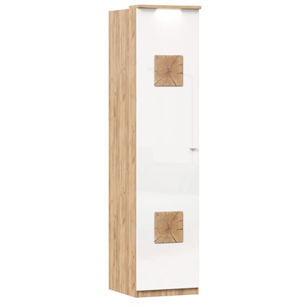 Шкаф одностворчатый с декор. накладками Фиджи 659.225, белый в Петрозаводске - изображение