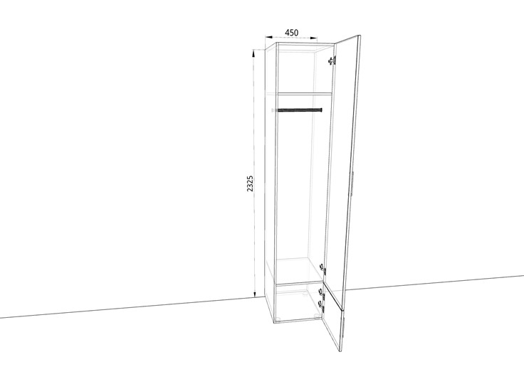 Распашной шкаф 450х500х2325мм (Ш4319) Белый/Жемчуг в Петрозаводске - изображение 1