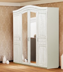 Шкаф 4х-дверный Франческа с зеркалами, ясень анкор светлый/дуб шервуд в Петрозаводске