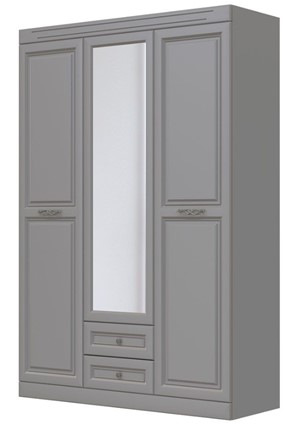 Шкаф трехдверный в спальню Олимп ШР-3 (антрацит) 1 зеркало в Петрозаводске - изображение