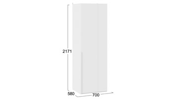 Шкаф угловой одностворчатый Порто (580) СМ-393.07.006 (Белый жемчуг/Белый софт) в Петрозаводске - предосмотр 3