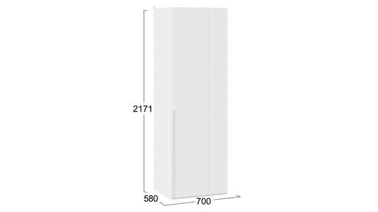 Шкаф угловой одностворчатый Порто (580) СМ-393.07.006 (Белый жемчуг/Белый софт) в Петрозаводске - изображение 3