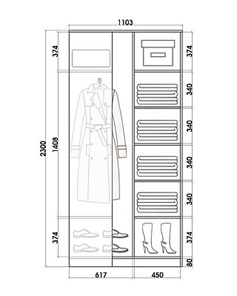 Угловой шкаф 2400х1103, ХИТ У-24-4-66-09, орнамент, 2 зеркалами, белая шагрень в Петрозаводске - предосмотр 2