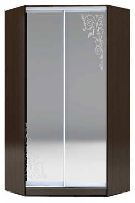 Шкаф 2200х1103, ХИТ У-22-4-66-09, Орнамент, 2 зеркала, венге аруба в Петрозаводске - изображение