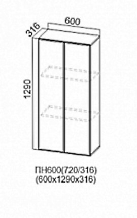 Настенный шкаф-пенал Модерн ПН600/720 (296) в Петрозаводске - изображение