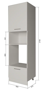 Кухонный шкаф-пенал П7 3, МДФ Софт бирюза/Белый в Петрозаводске