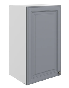 Кухонный навесной шкаф Мишель L400 H720 (1 дв. гл.) эмаль (белый/серый) в Петрозаводске