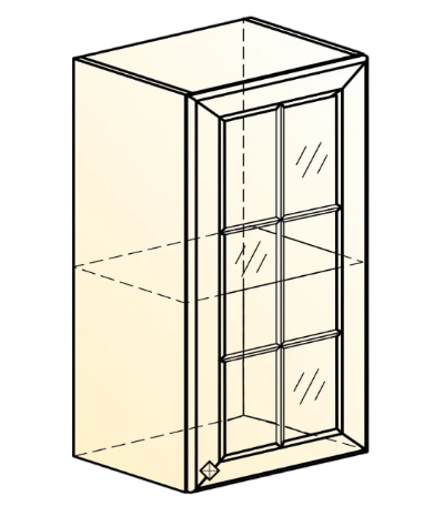 Шкаф навесной Мишель L400 H720 (1 дв. реш.) эмаль (белый/белый) в Петрозаводске - изображение 1