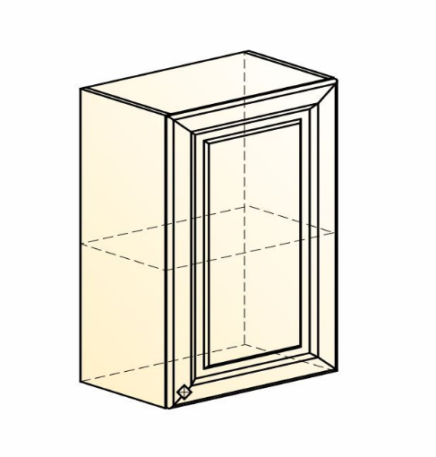 Настенный шкаф Мишель L500 H720 (1 дв. гл.) эмаль (белый/белый) в Петрозаводске - изображение 1