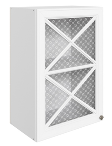 Кухонный навесной шкаф Мишель L500 H720 (1 дв. крест.) эмаль (белый/белый) в Петрозаводске - предосмотр