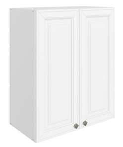 Кухонный шкаф Мишель L600 H720 (2 дв. гл.) эмаль (белый/белый) в Петрозаводске - предосмотр