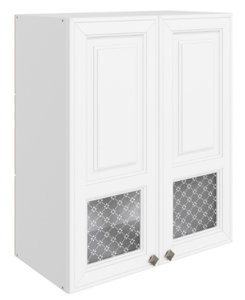 Шкаф навесной Мишель L600 H720 (2 дв. окош.) эмаль (белый/белый) в Петрозаводске - изображение