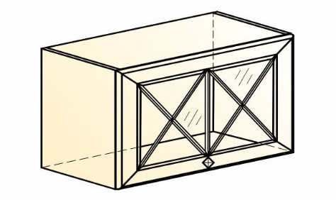 Настенный шкаф Мишель L600 Н360 (1 дв. крест.) эмаль (белый/белый) в Петрозаводске - изображение 1