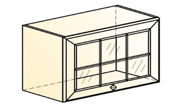 Шкаф навесной Мишель L600 Н360 (1 дв. реш.) эмаль (белый/белый) в Петрозаводске - предосмотр 1