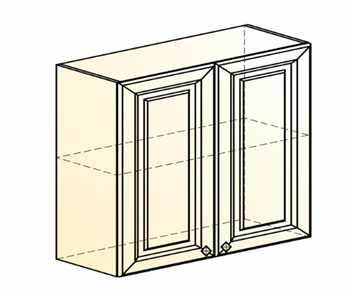 Настенный шкаф Мишель L800 H720 (2 дв. гл.) эмаль (белый/белый) в Петрозаводске - предосмотр 1
