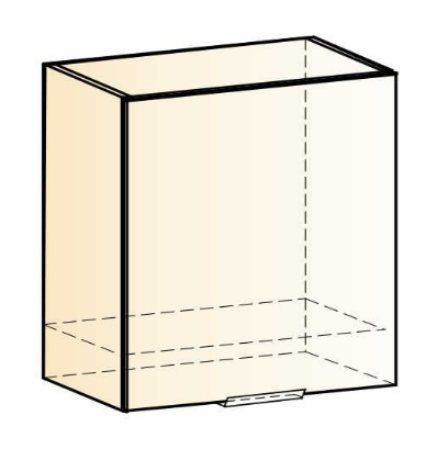 Шкаф навесной под вытяжку Стоун L600 Н566 (1 дв. гл.) (белый/изумруд софттач) в Петрозаводске - изображение 1