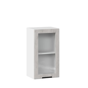 Кухонный навесной шкаф 400 со стеклом Джамис ЛД 296.320.000.018, Белый/Белый камень в Петрозаводске