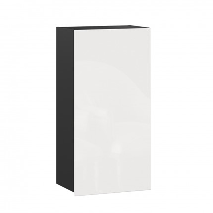 Навесной кухонный шкаф 500 высокий, Шервуд, ЛД 281.440.000.078, черный/белый глянец в Петрозаводске - изображение