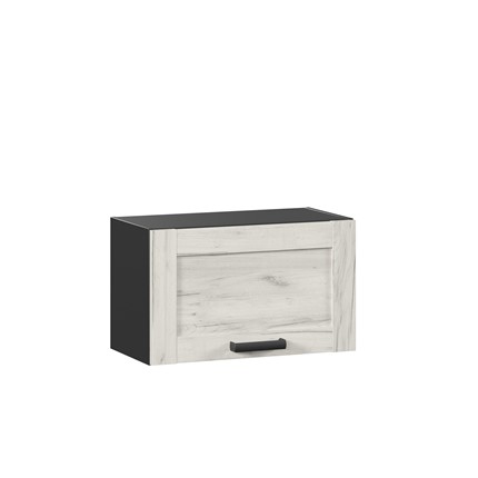 Навесной шкаф 600 горизонтальный Винченца 234.710.000.091, Чёрный/Дуб Крафт белый в Петрозаводске - изображение