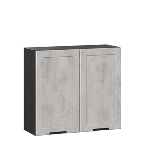 Кухонный навесной шкаф 800 Джамис ЛД 296.360.000.064, Чёрный/Белый камень в Петрозаводске