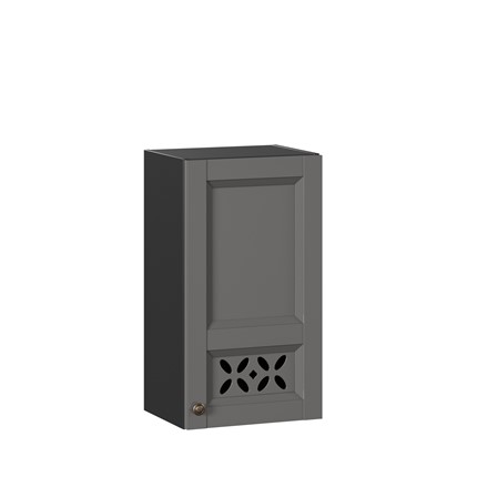 Навесной кухонный шкаф Амели-3 400 ЛД 299.320.000.025, Черный/Оникс серый в Петрозаводске - изображение