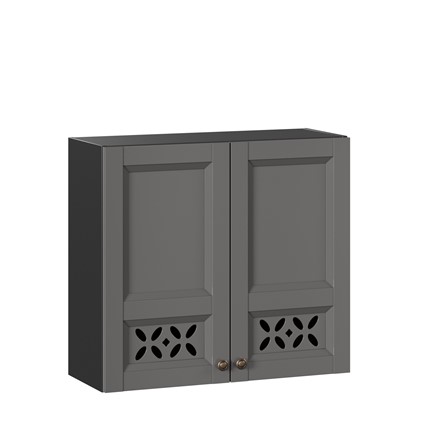 Навесной шкаф Амели-3 800 ЛД 299.360.000.035, Черный/Оникс серый в Петрозаводске - изображение