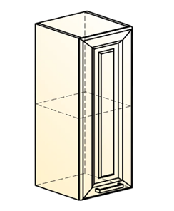 Кухонный шкаф Атланта L300 Н720 (1 дв. гл.) эмаль (белый/сливки патина платина) в Петрозаводске - предосмотр 1