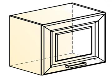 Кухонный шкаф Атланта L500 Н360 (1 дв. гл.) эмаль (белый/белый глянец патина золото) в Петрозаводске - предосмотр 1